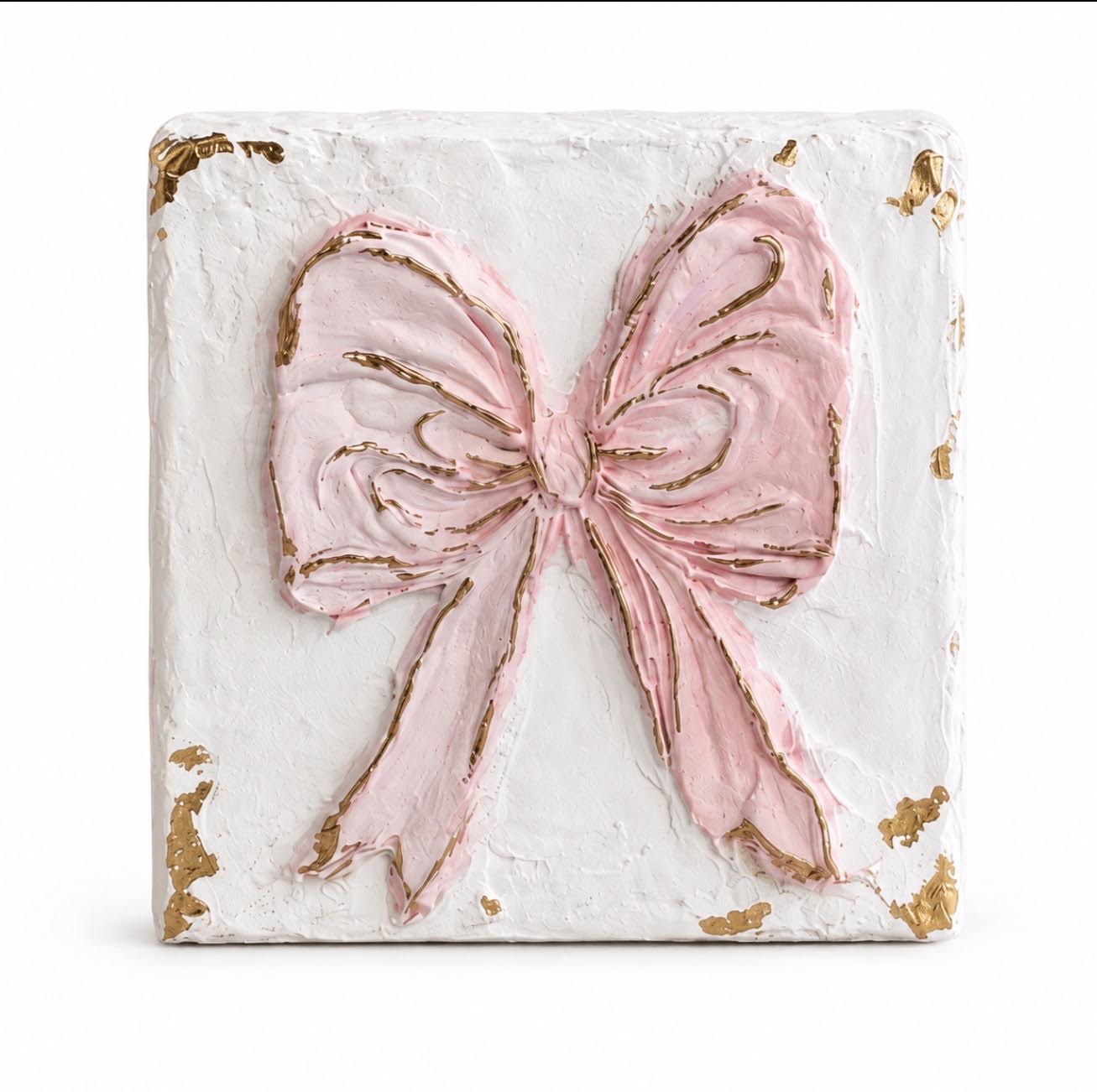 Canvas Clays 4 X 4: Pink Bow