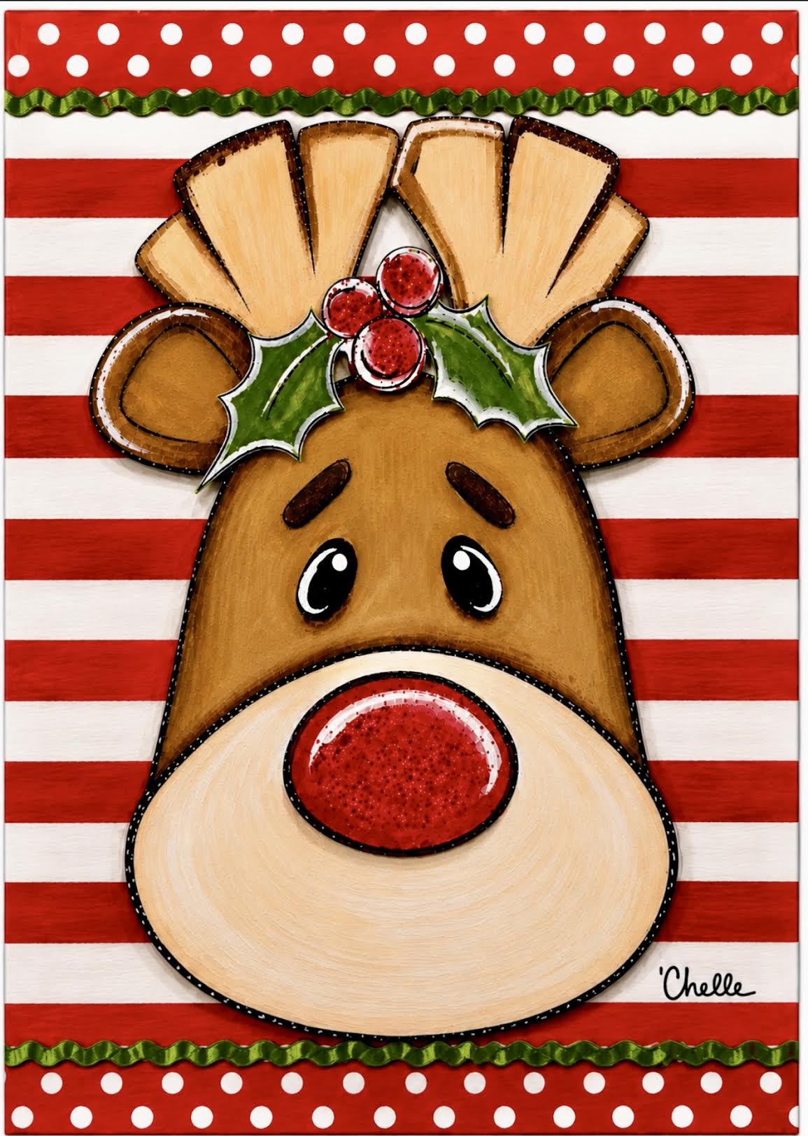 Garden Flag: Hollis the Reindeer
