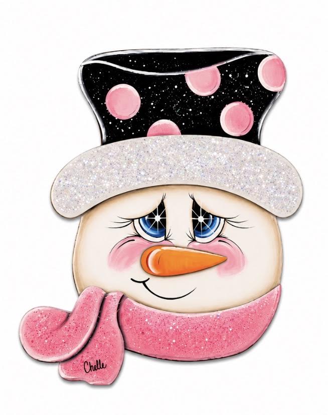 Christmas Ornaments: Pink Polka Dot Snowman
