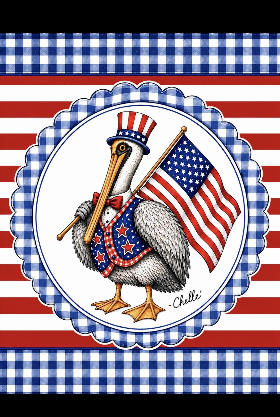 Garden Flag: Patriotic Pelican