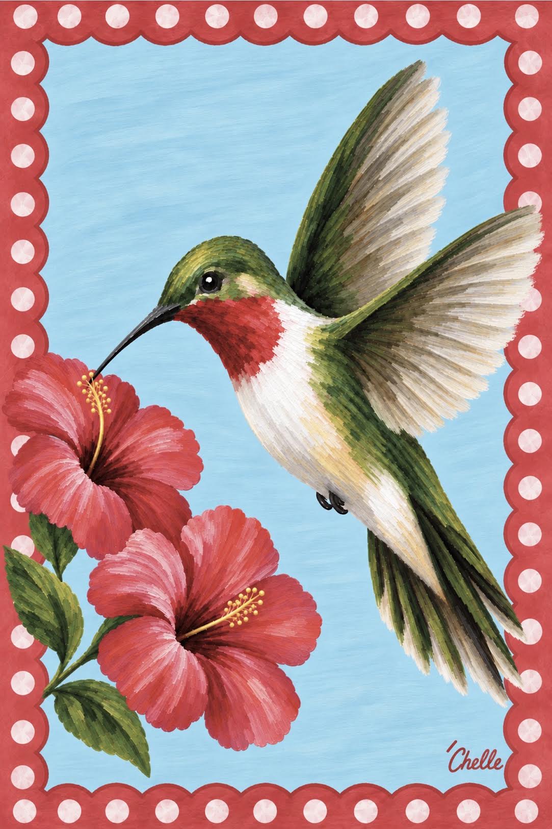 Garden Flag: Hummingbird