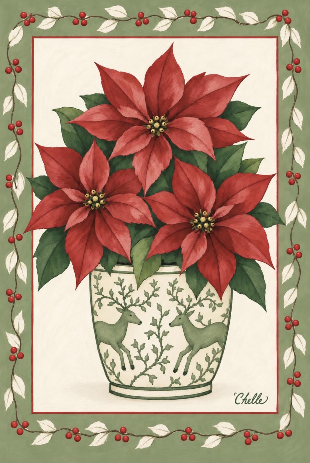 Garden Flag: Poinsettia
