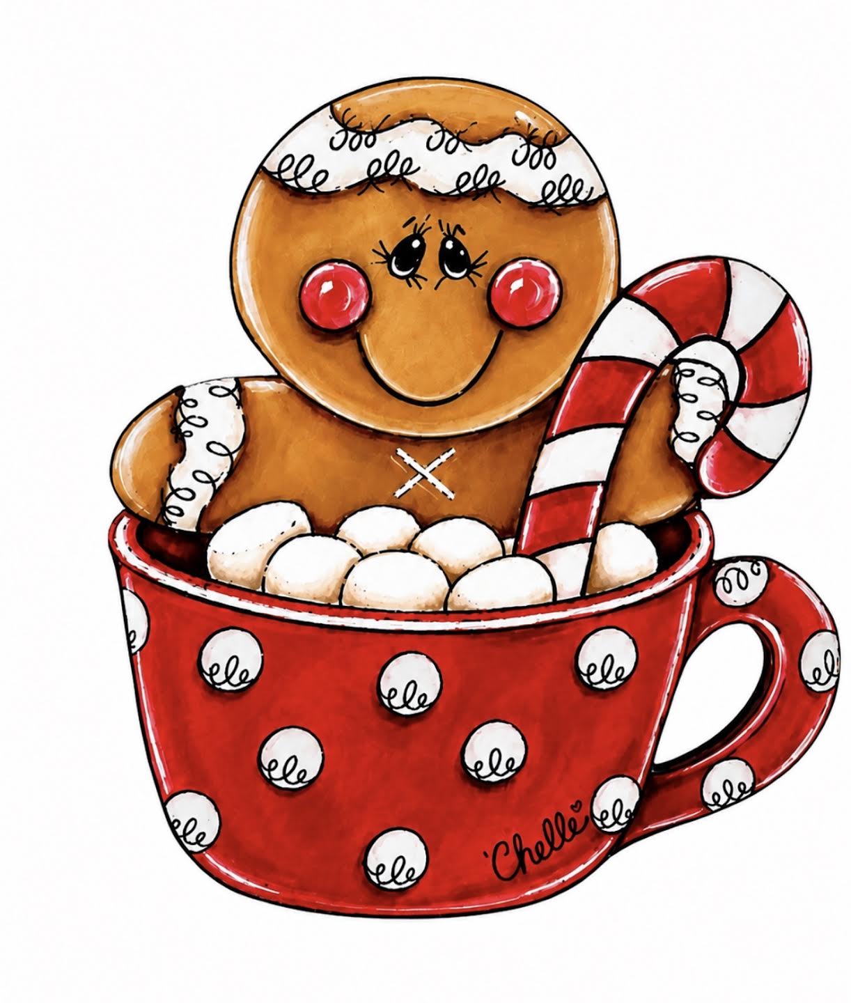 Christmas Ornament: Gingerbread Man in a Teacup
