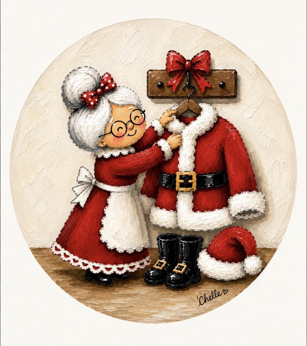 Christmas Ornament: Mrs. Claus & Santa's Coat