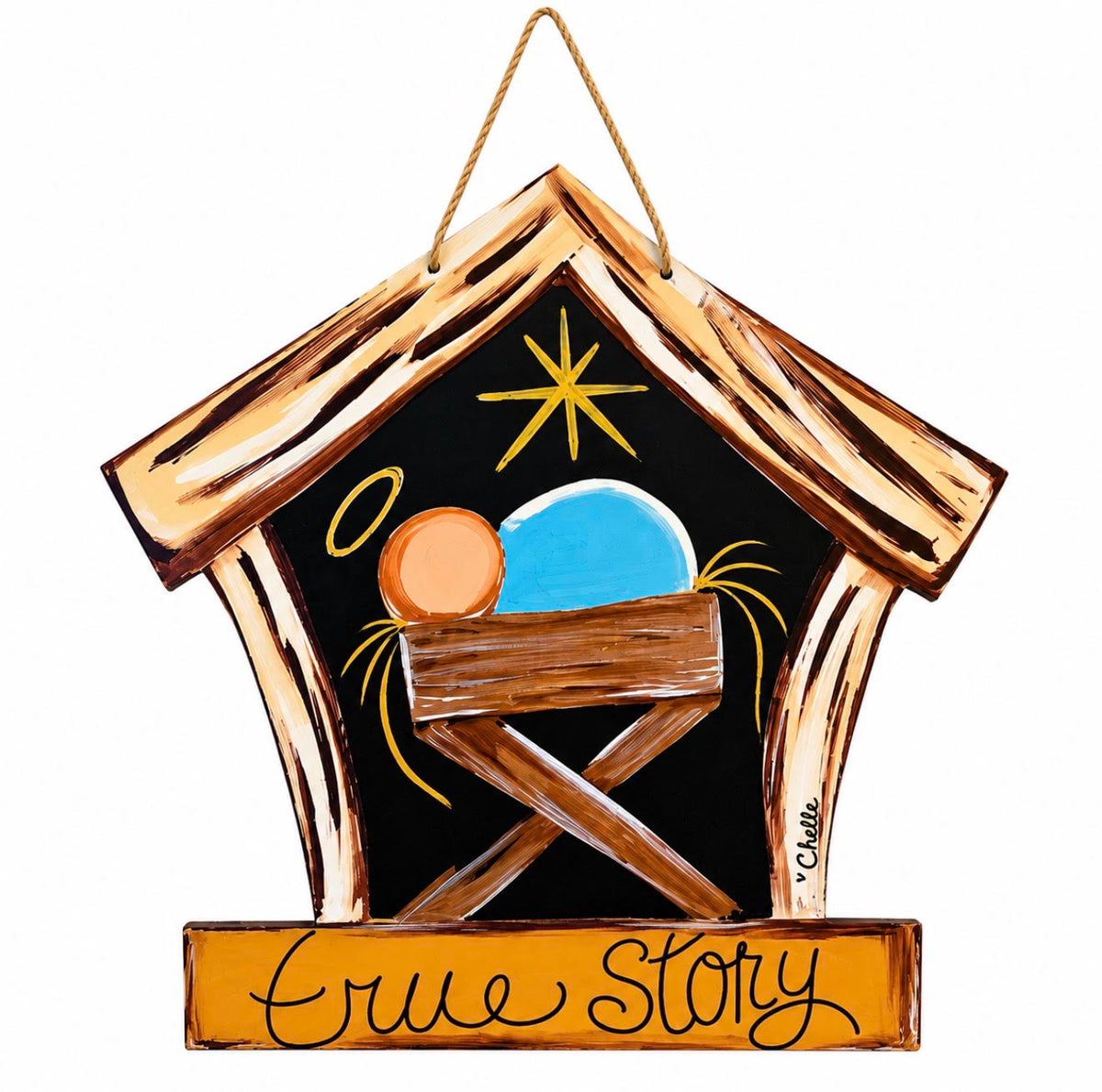 Door Hanger: Christmas, True Story, Large