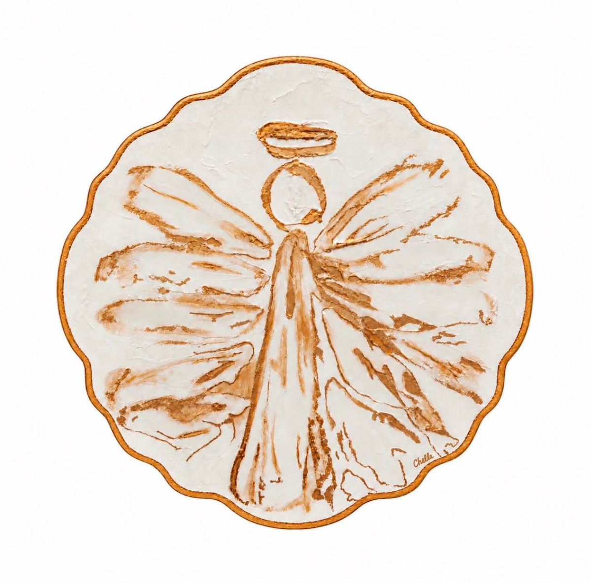Christmas Ornament: White and Gold Angel