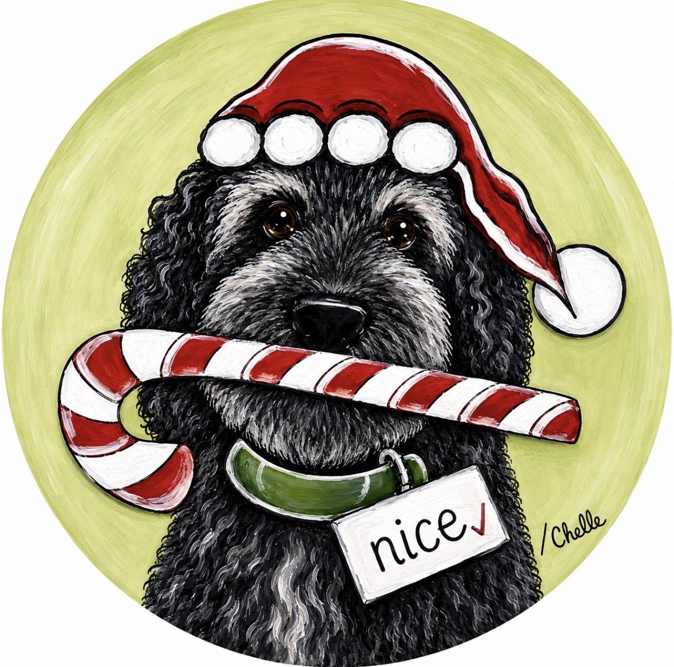 Christmas Ornament: Black Christmas Doodle