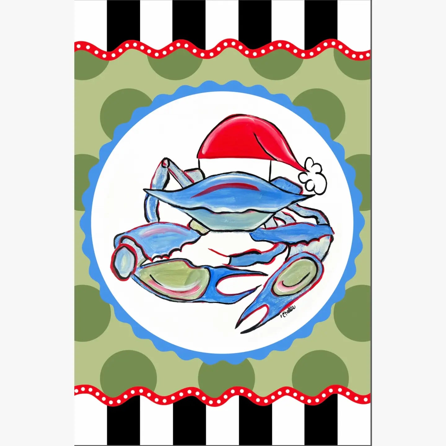 Garden Flag: Christmas Santa Crab