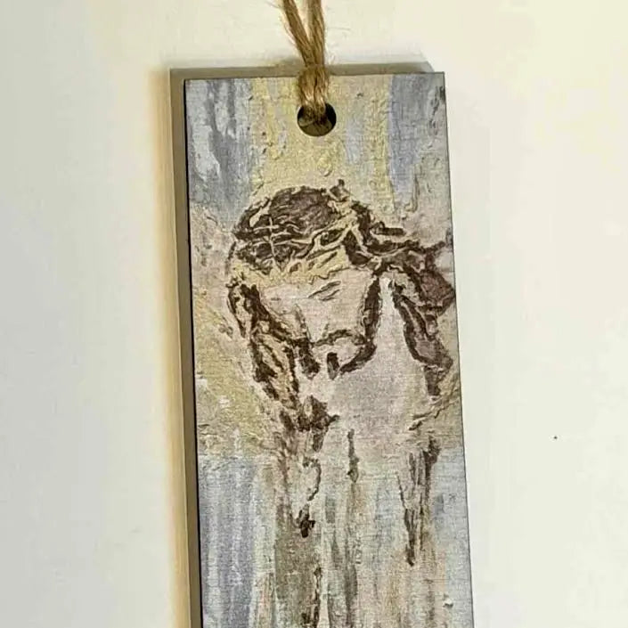 Wood Bookmark with Tassel: Jesus