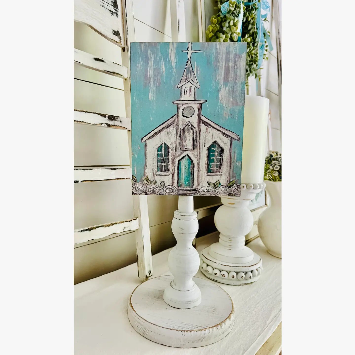 Seasonal & Everyday Toppers: Country Aqua Church