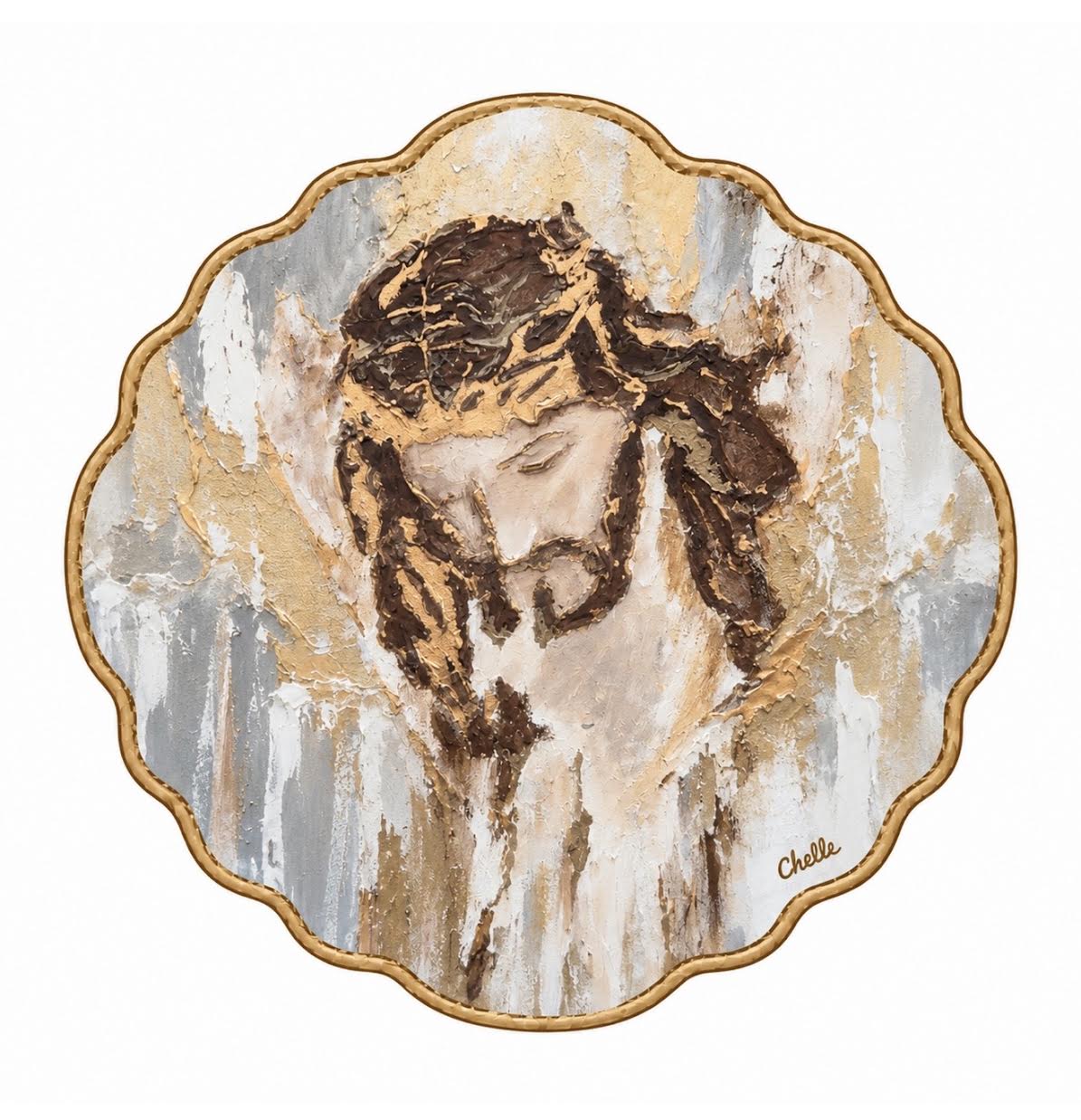 Christmas or Easter Ornament: Jesus in Gold