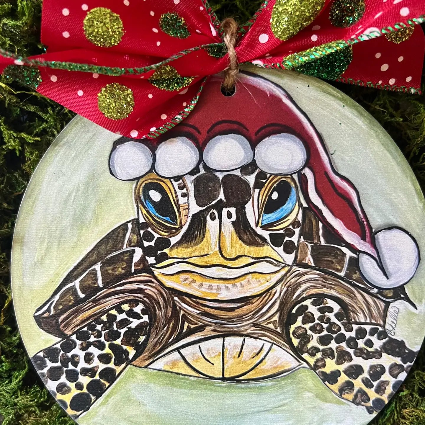Christmas Ornament: Santa Sea Turtle