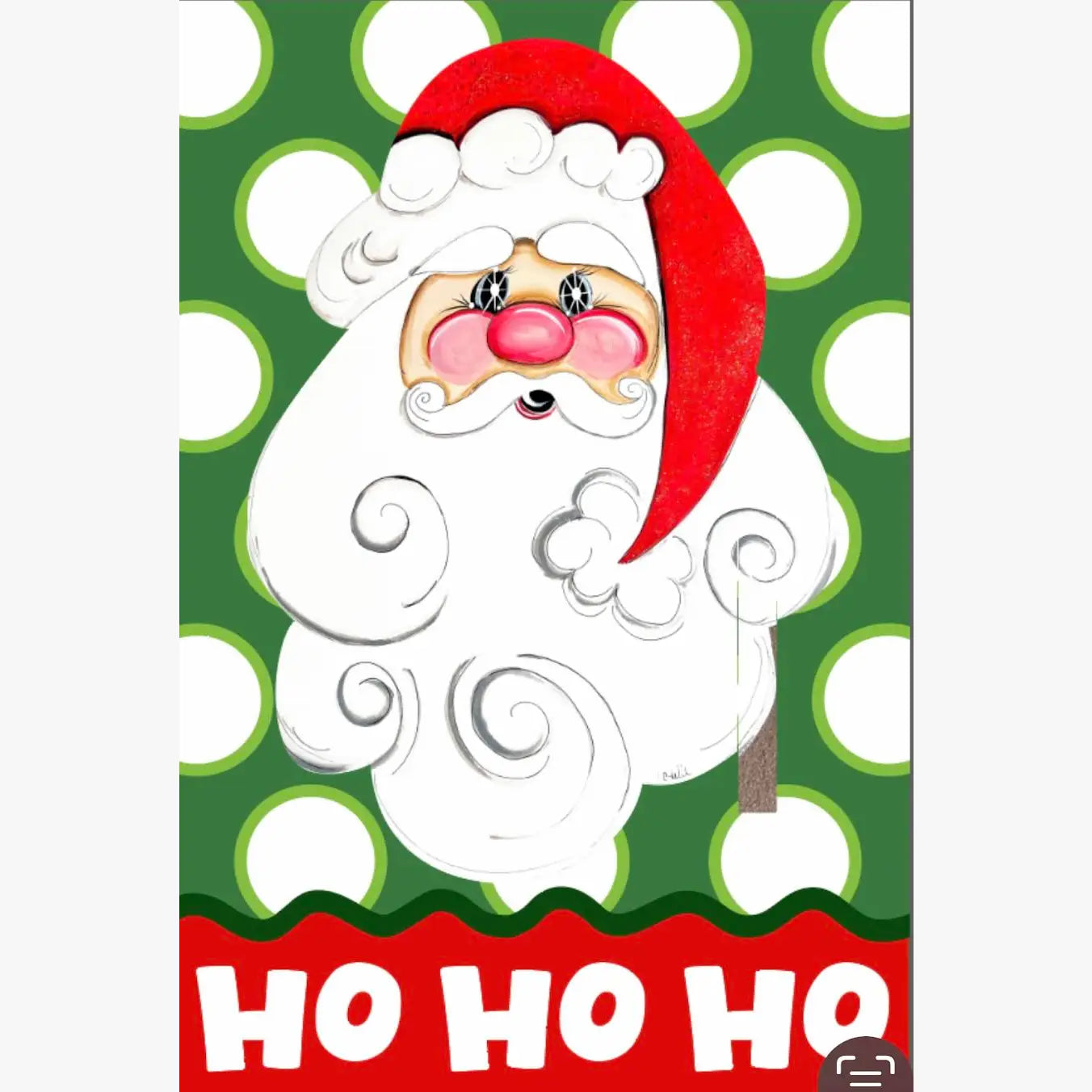 Garden Flag, Santa, Green Background