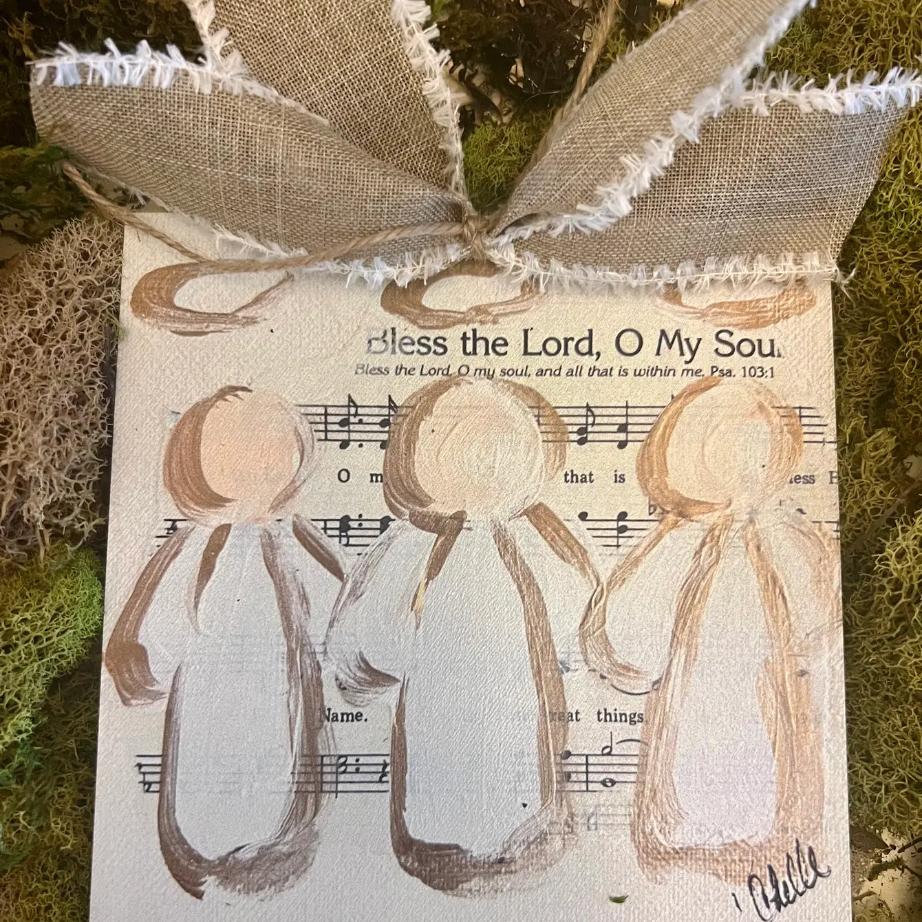 Christmas Ornament: 3 Angels, Bless the Lord, Oh my Soul 6"
