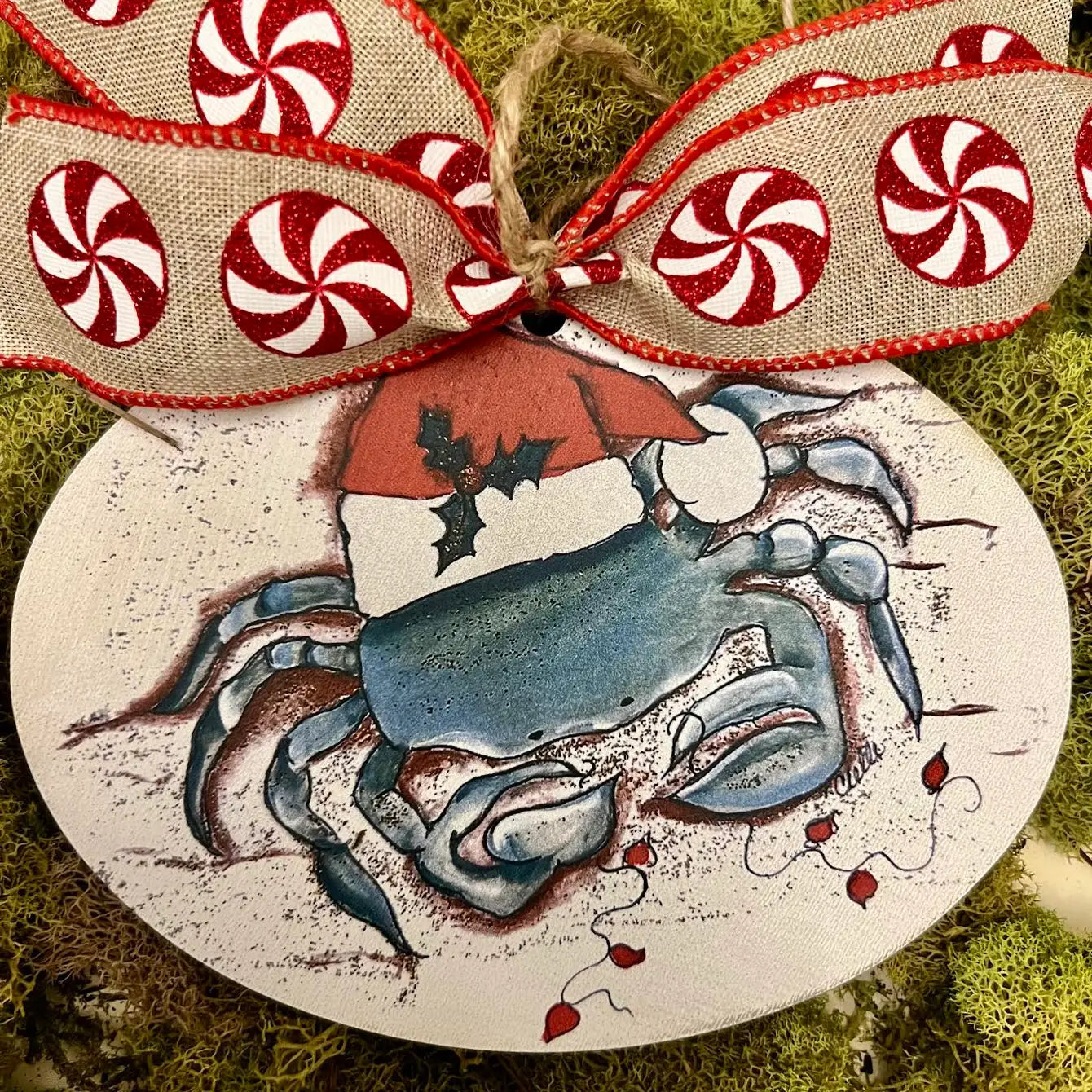 Christmas Ornament: Santa Crab with Lights