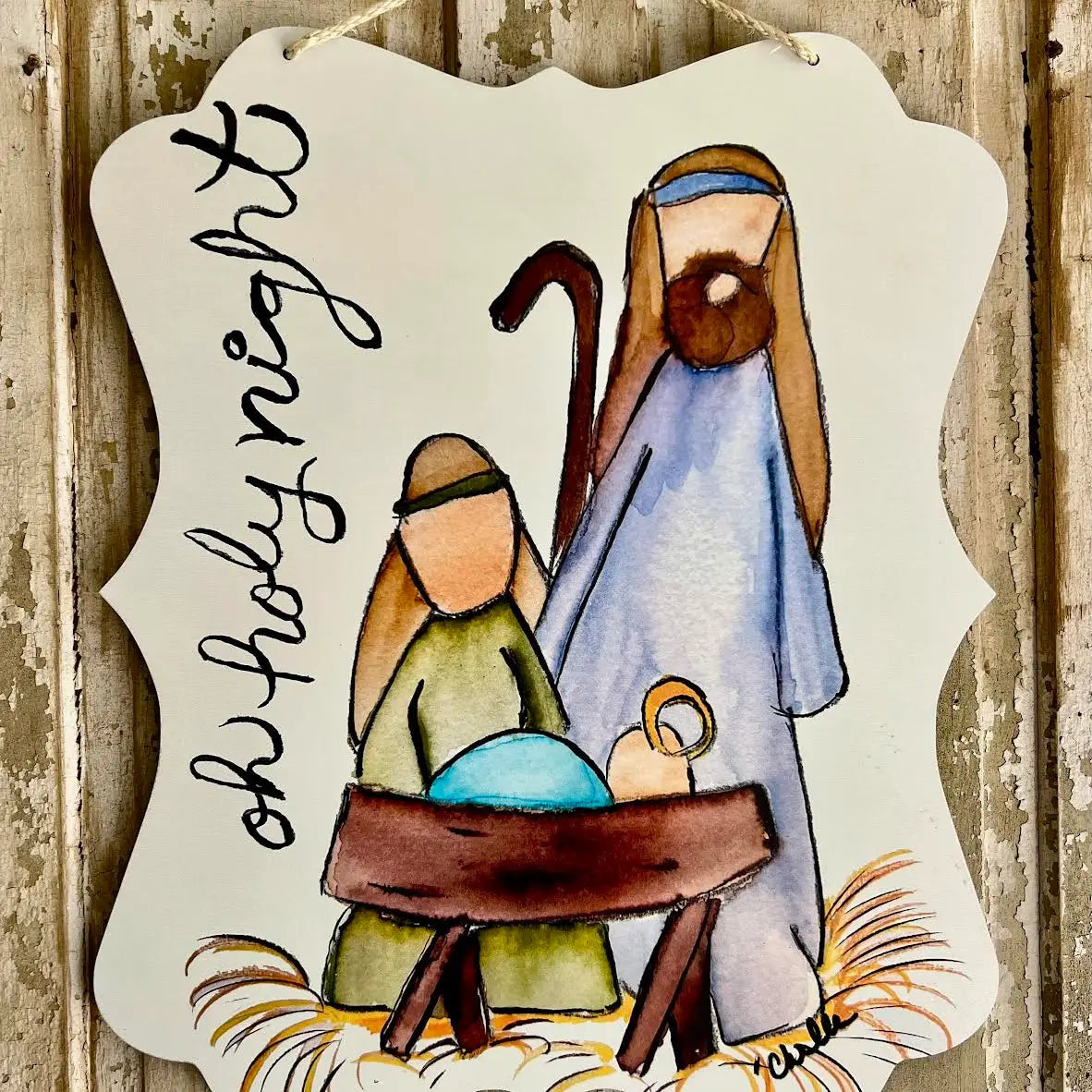 Door Hanger: Christmas, Oh Holy Night, Large