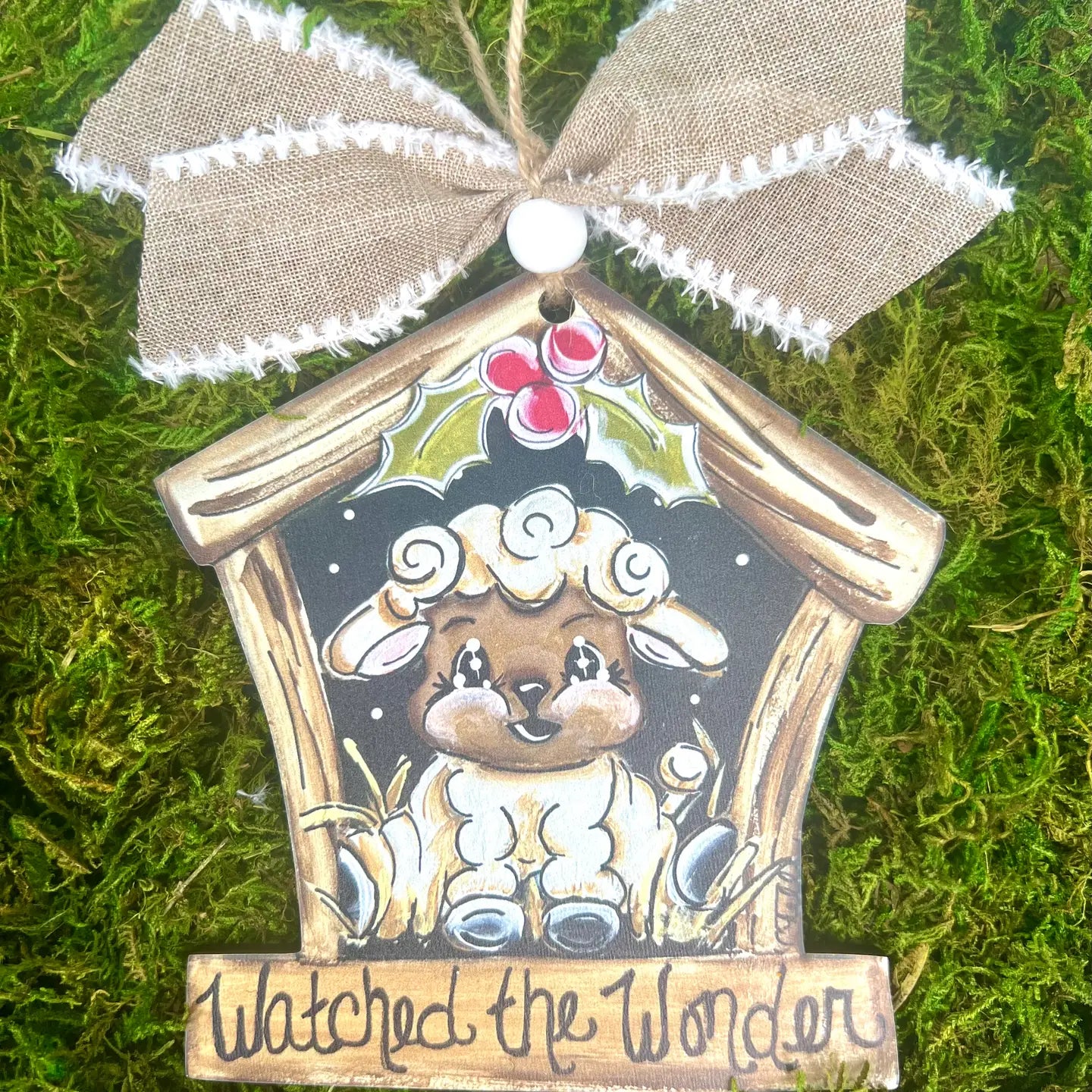 Christmas Ornament: Watched the Wonder, Lamb