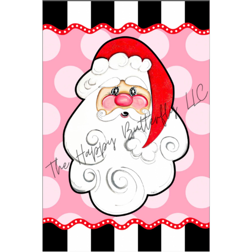 Garden Flags: Christmas, Pink Santa