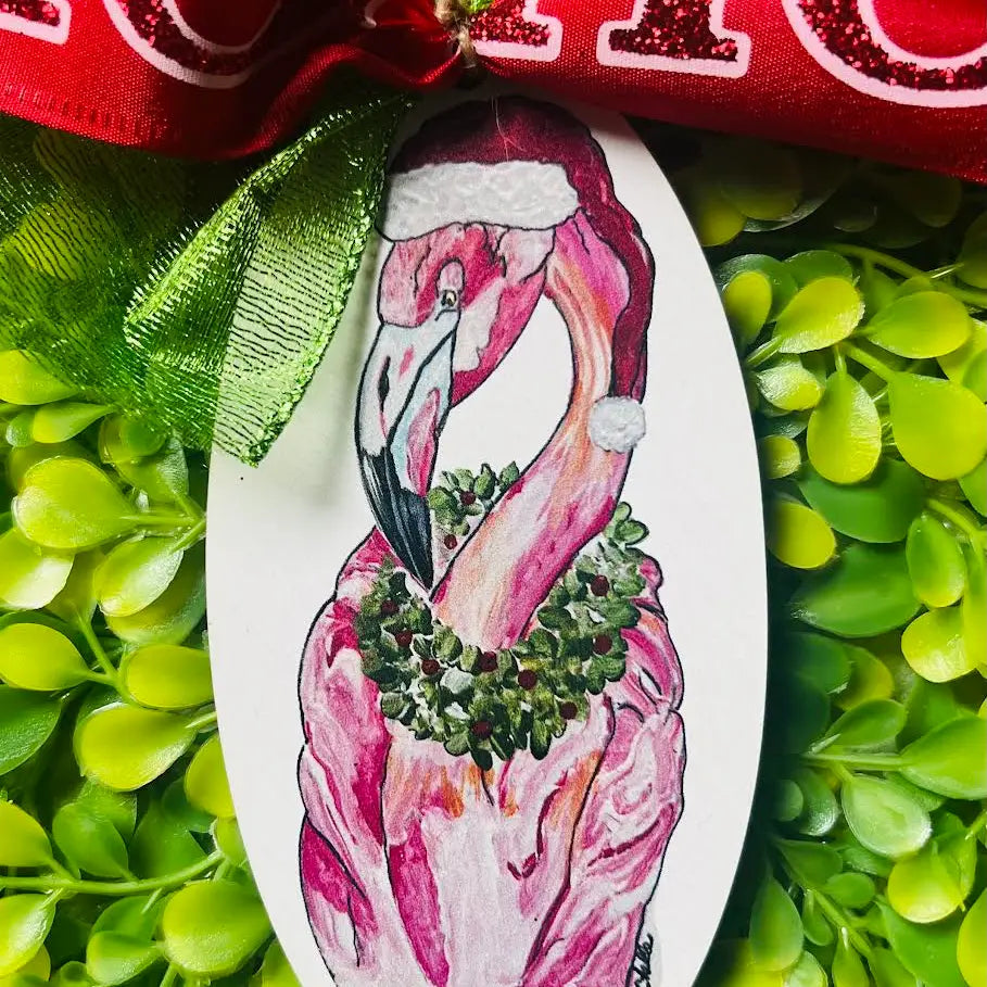 Christmas Ornament: Santa Flamingo