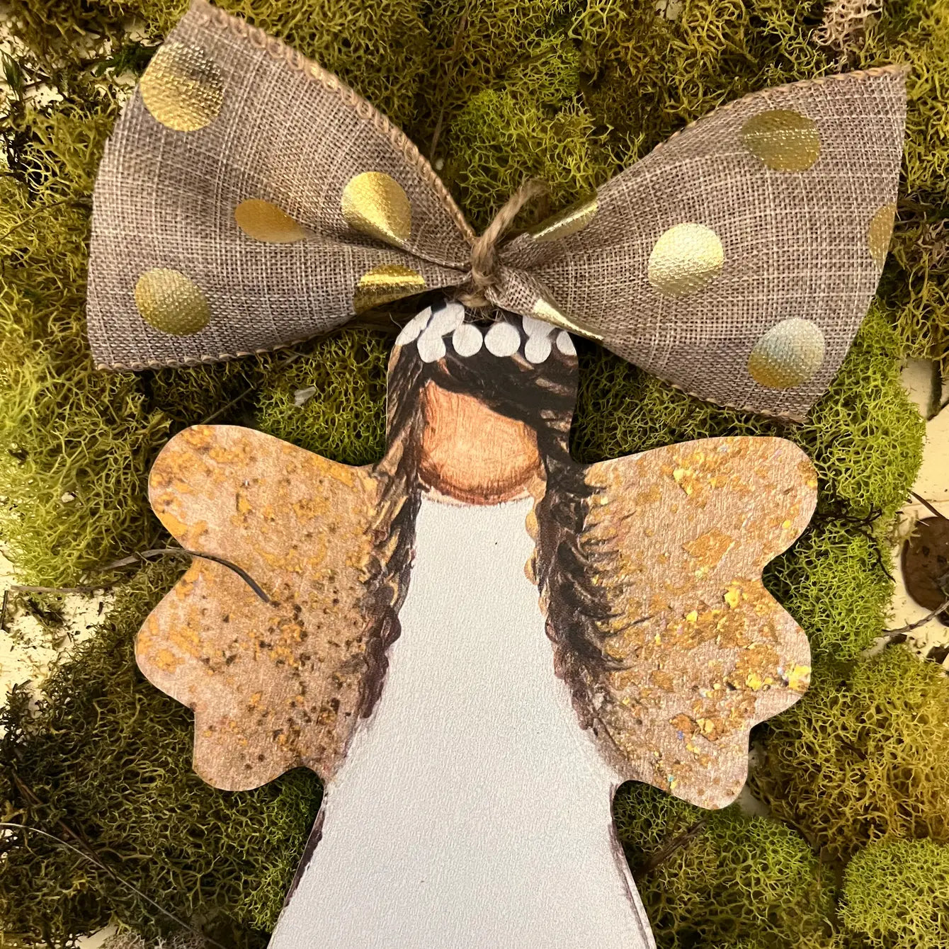 Christmas Ornament: Gold Winged Angel