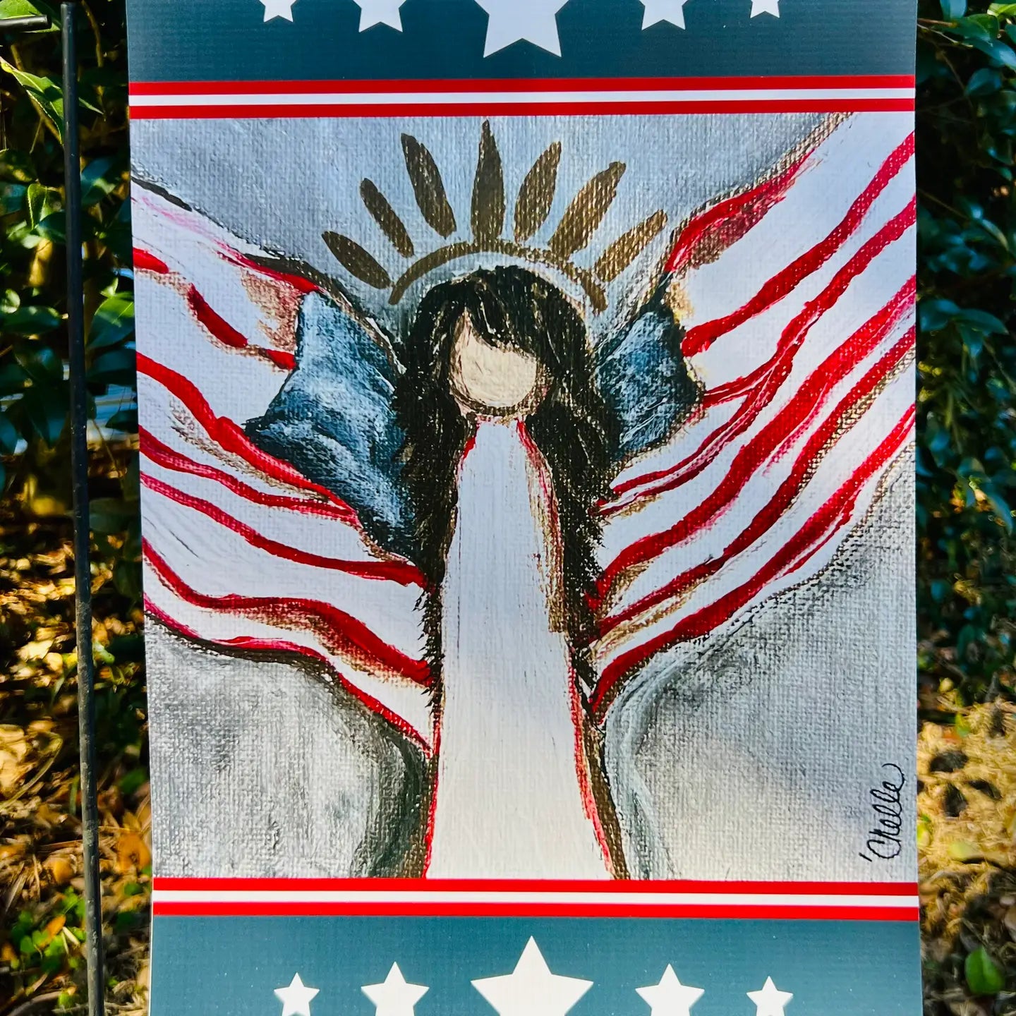 Garden Flag: Patriotic Dale, Angel, U.S.A.