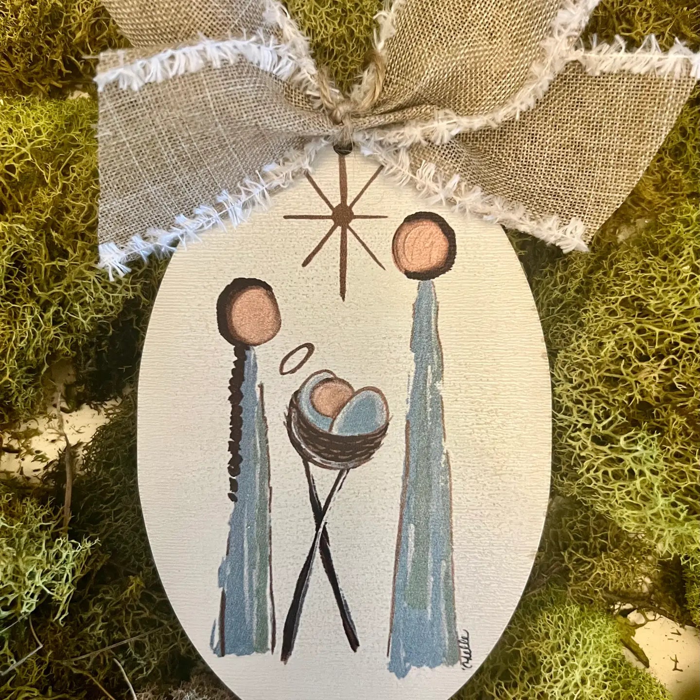 Christmas Ornament: Three in Blue Nativity