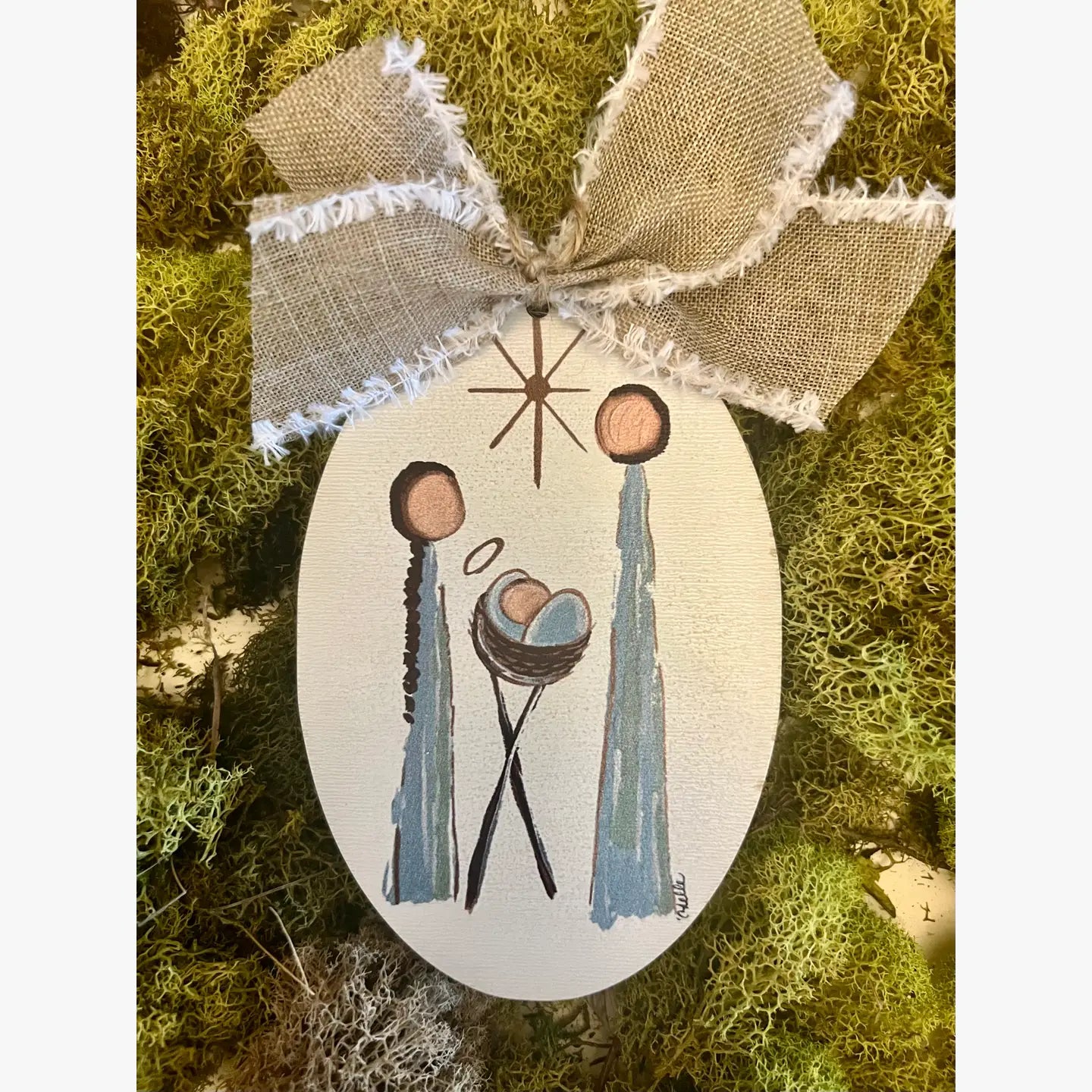 Christmas Ornament: Three in Blue Nativity