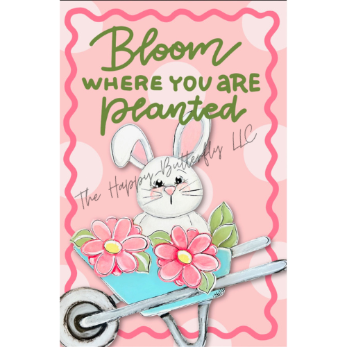 Bunny Garden Flag featuring a bright Easter design, made for outdoor use.