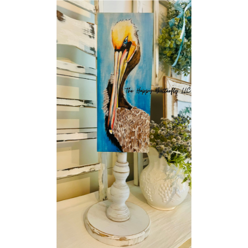 Petunia, the pelican perches on the pier and The Hat Pack | Custom Interchangeable Topper