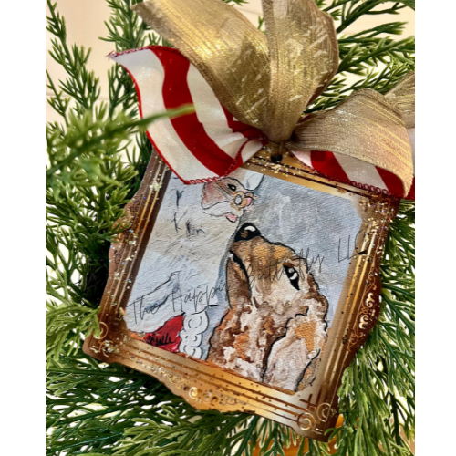 Santa and Dog | Multi-Use Custom Ornament