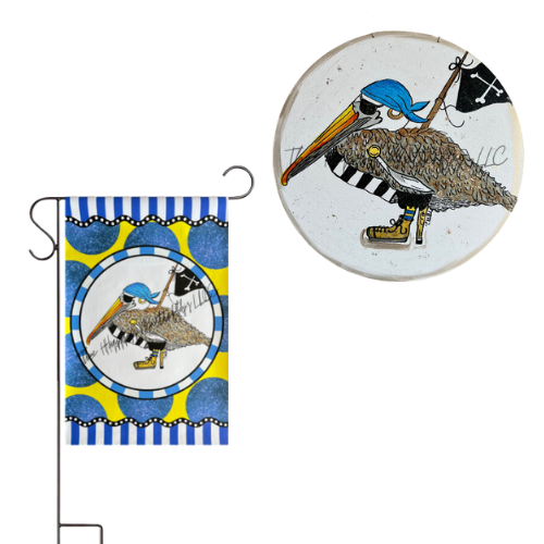 Peg Leg Pete the Pelican | Custom Door Hanger