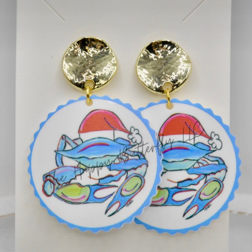 Santa Crab | Custom Earrings