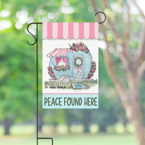 Peace Found Here | Custom Garden Flags