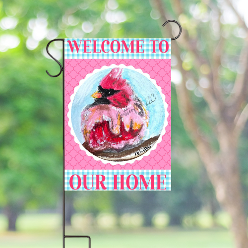 Welcome Red Cardinal | Custom Garden Flags