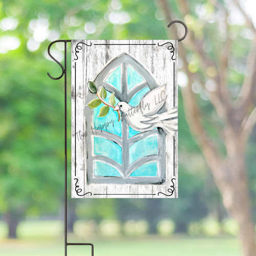 White Dove on Arch | Custom Garden Flags