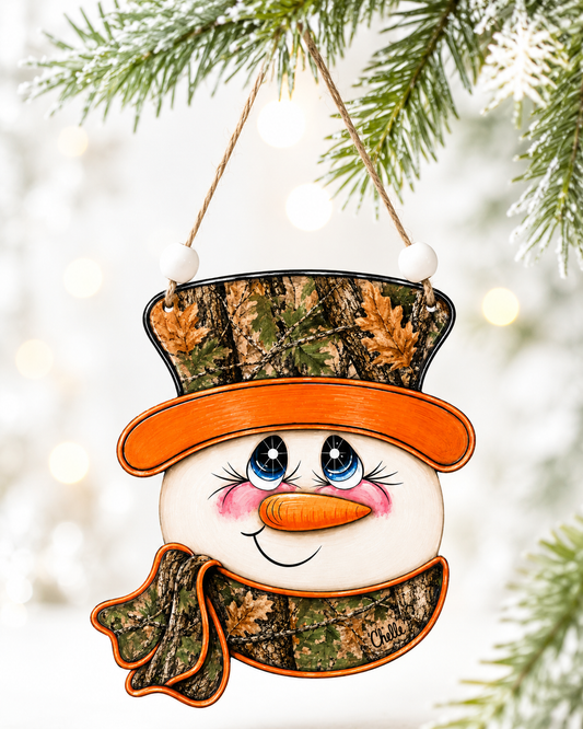 Christmas Ornament: Camo Snowman
