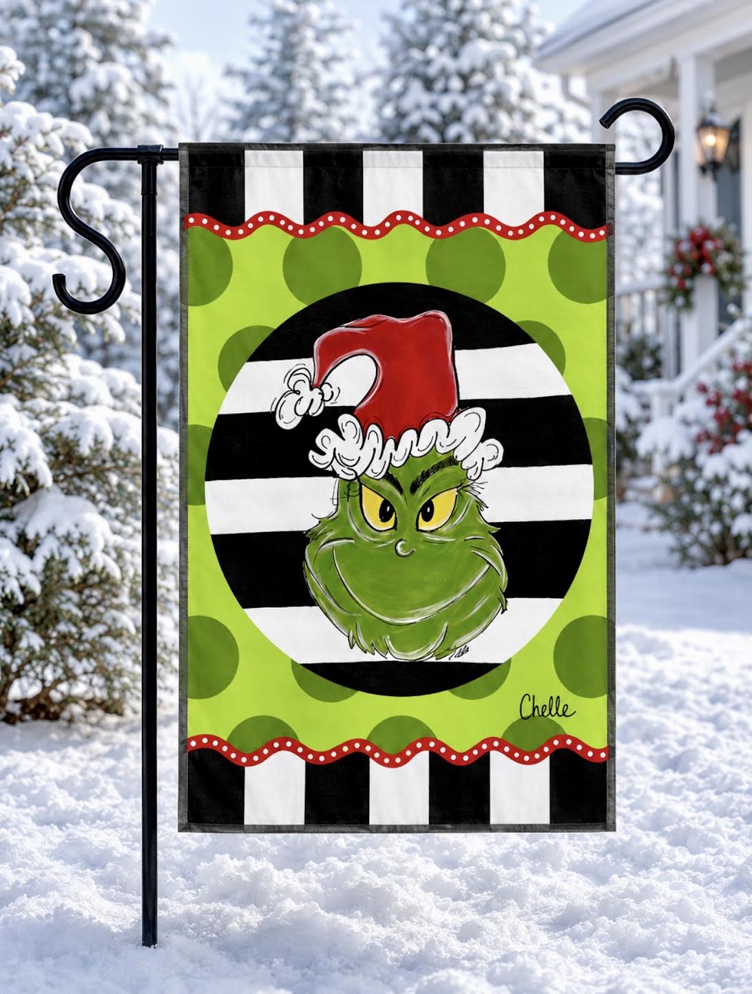 Garden Flag; Christmas, Santa Grinch
