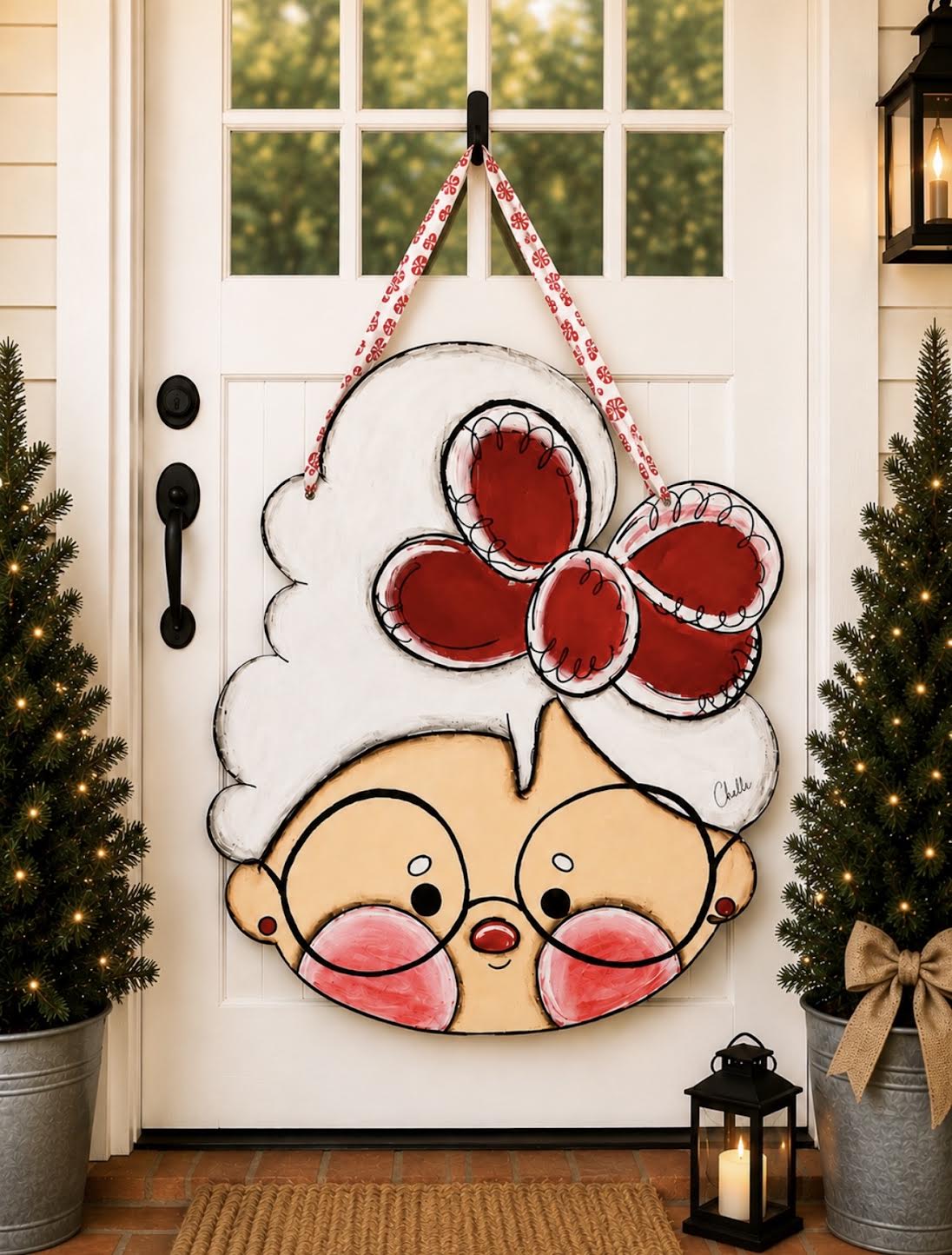 Door Hanger: Christmas, Mrs. Claus
