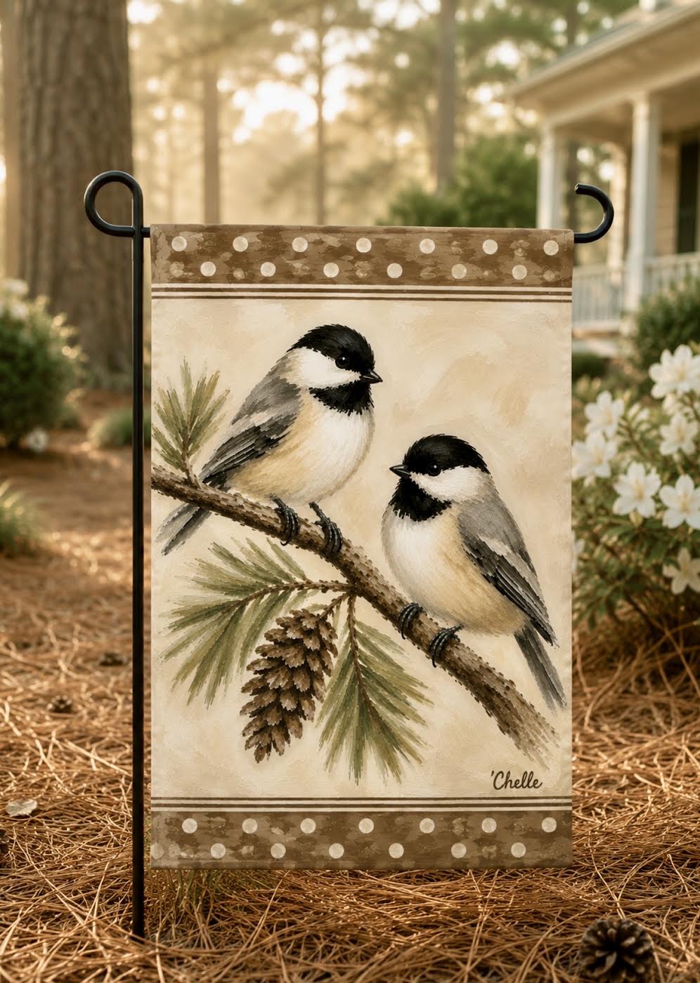 Garden Flag: Fall Double Birds