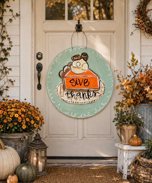 Door Hanger; Fall, Give Thanks, Pumpkin Pie