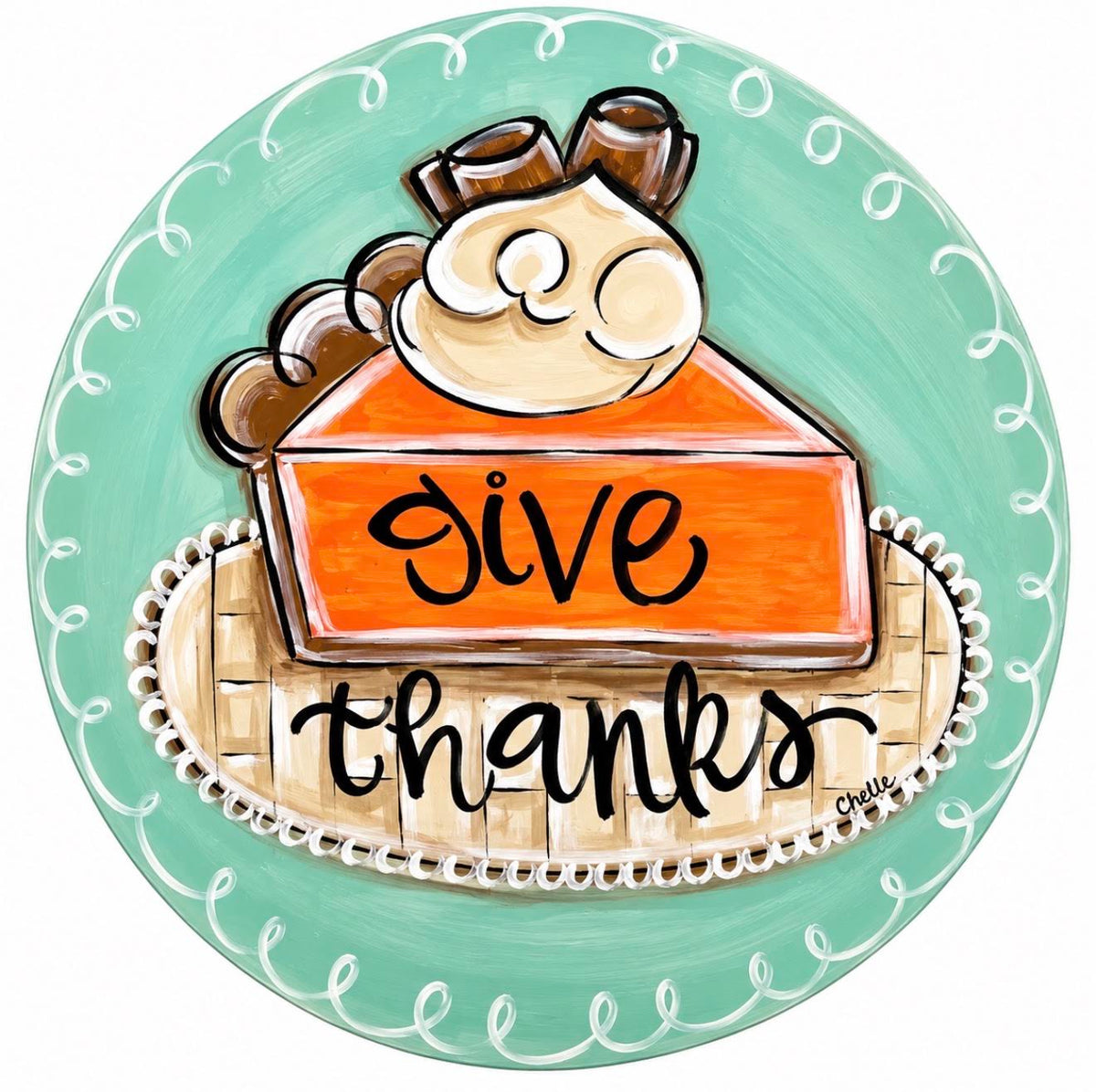 Door Hanger; Fall, Give Thanks, Pumpkin Pie