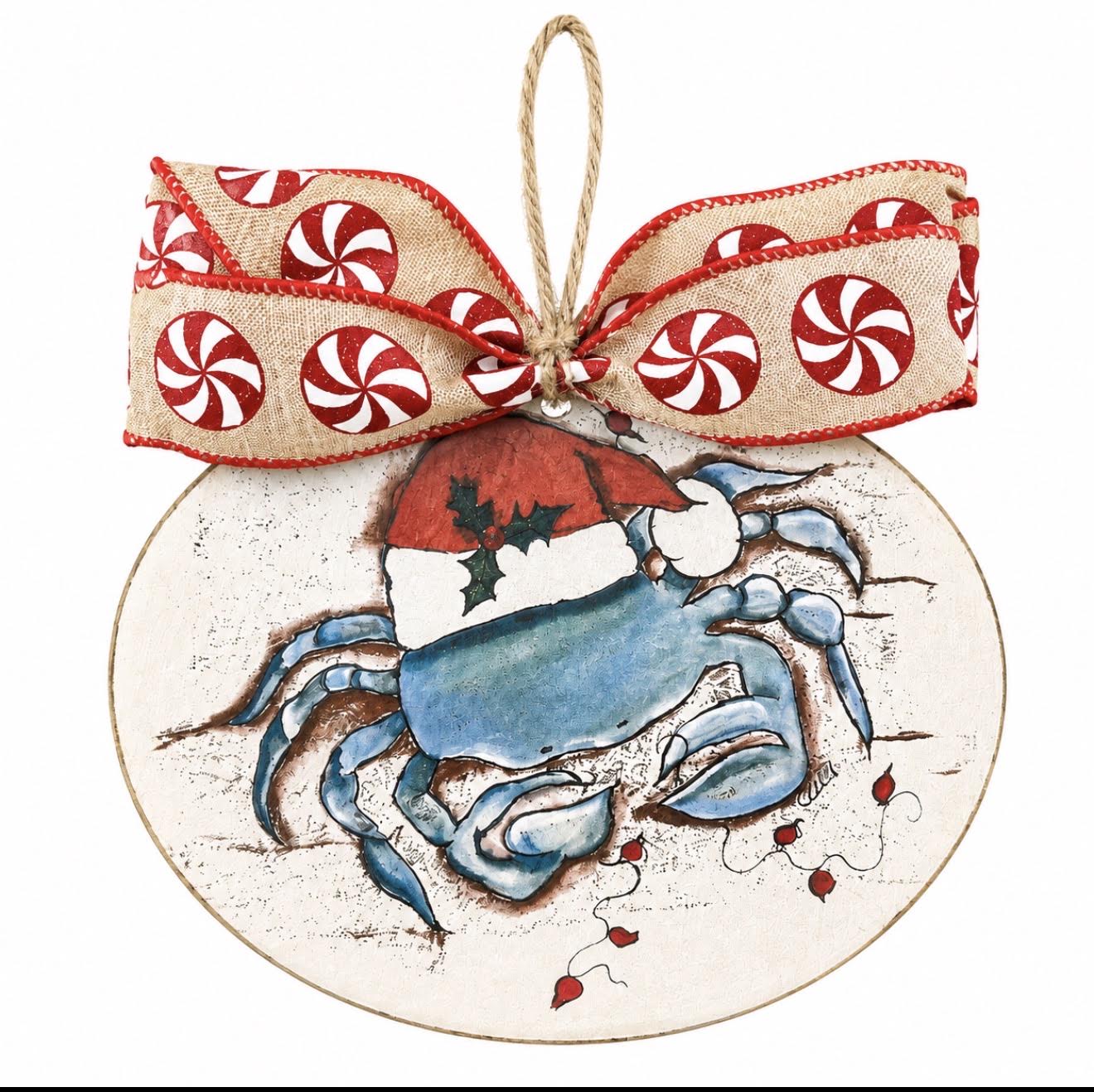 Christmas Ornament: Santa Crab with Lights
