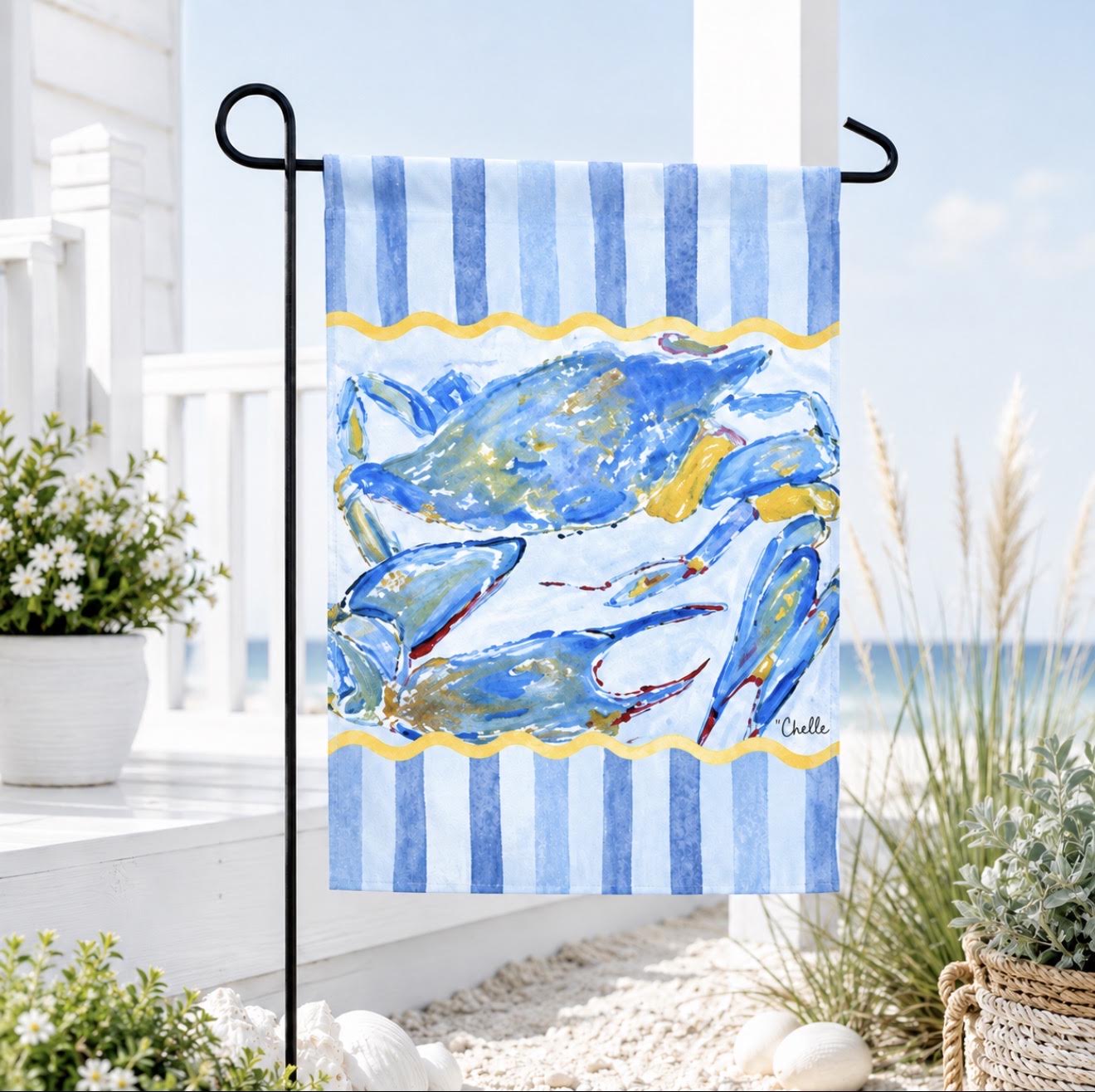 Garden Flag: Stripped Blue Crab