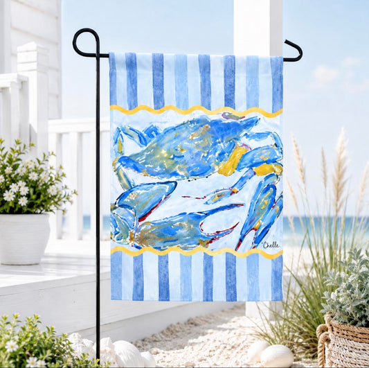 Garden Flag: Stripped Blue Crab