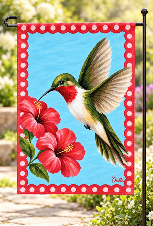 Garden Flag:  Hummingbird