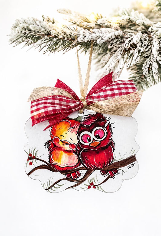 Christmas Ornament; Love Bird Cardinals