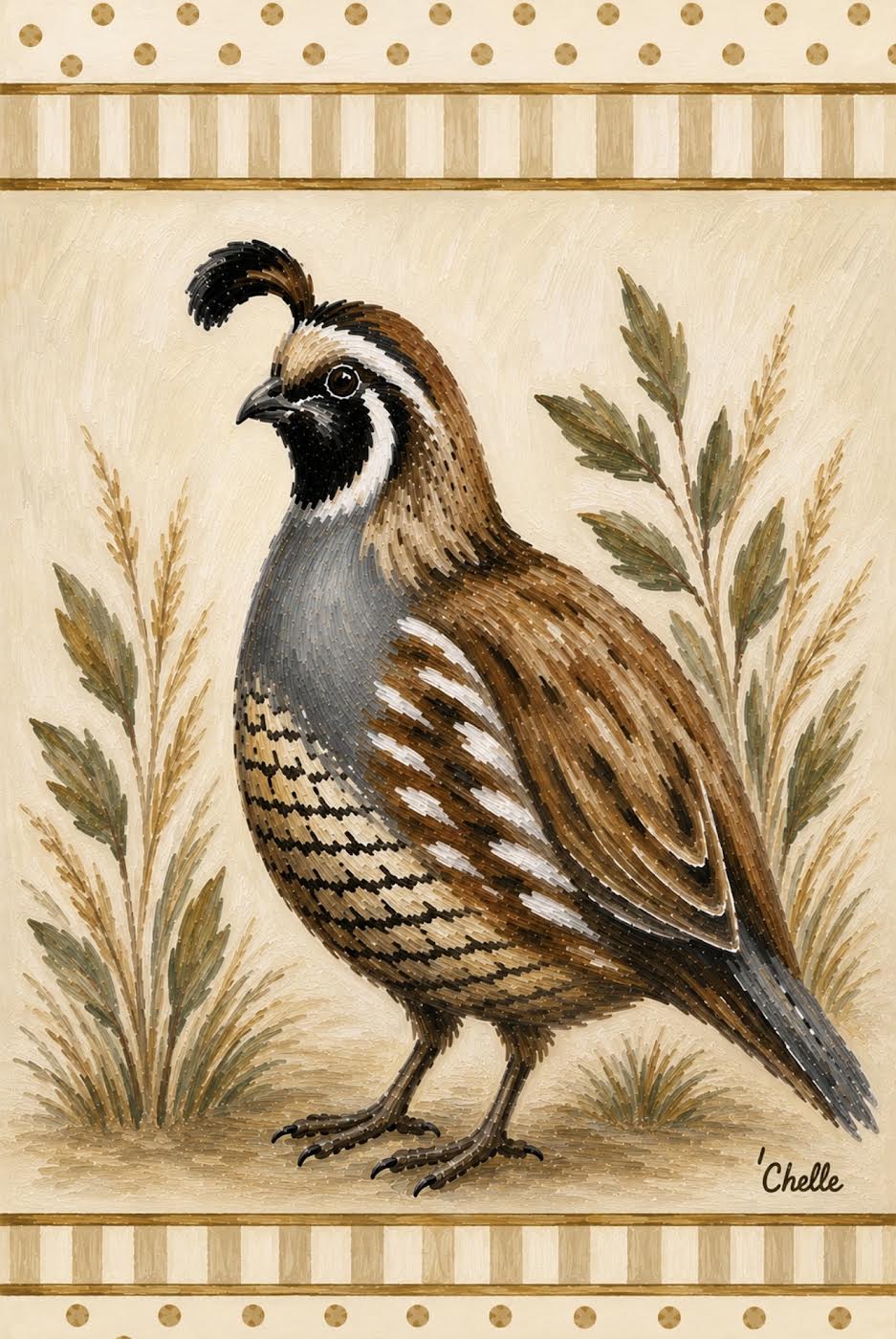Garden Flag: Quail