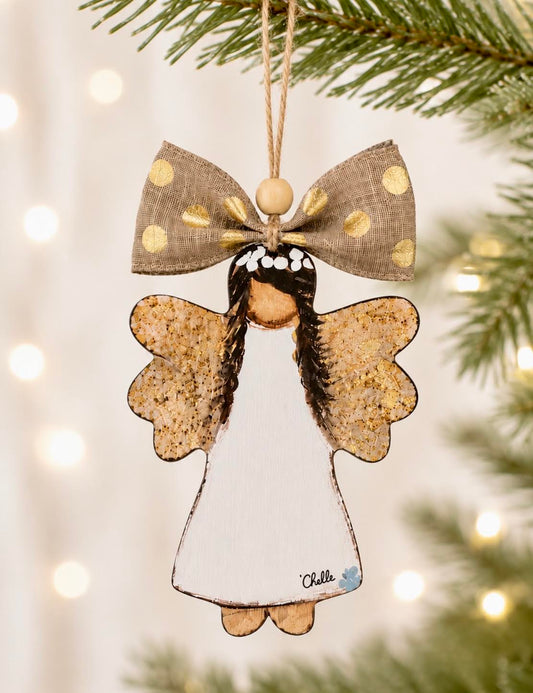 Christmas Ornament: Gold Winged Angel