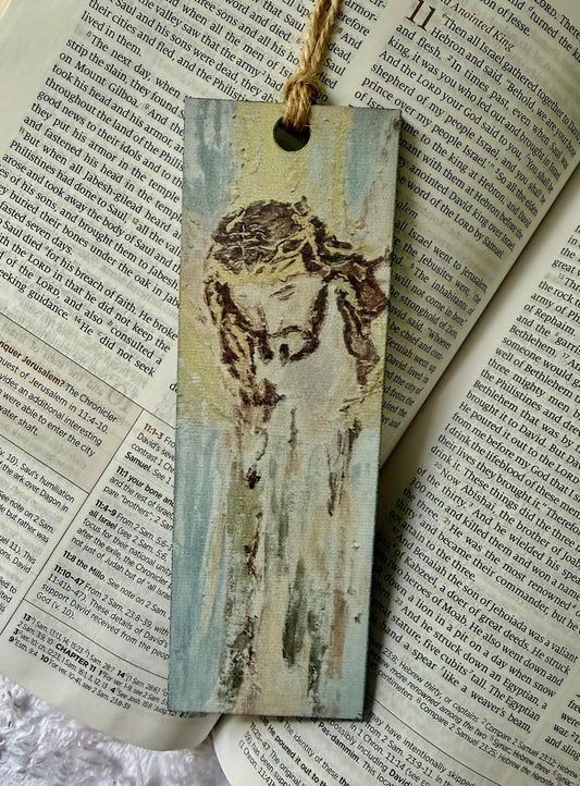 Wood Bookmark with Tassel: Jesus
