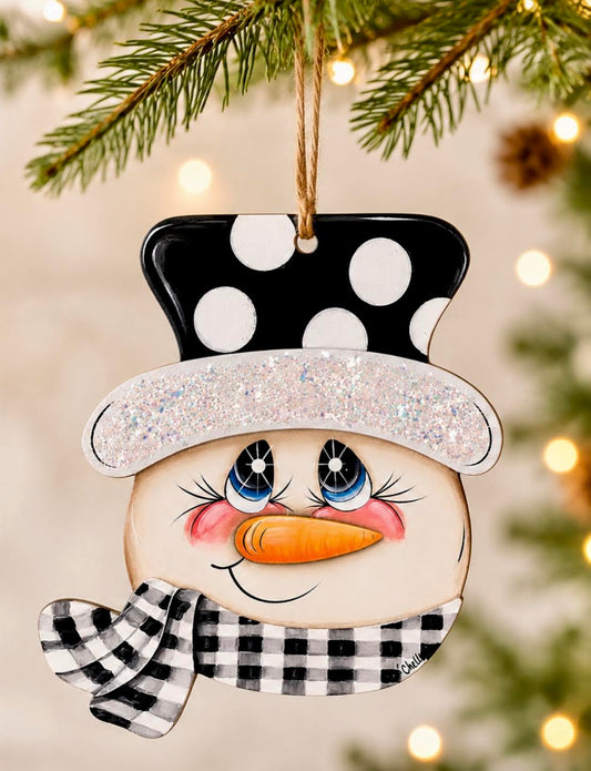Christmas Ornament: Black & White Snowman
